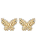 10K Gold Butterfly Nugget Earrings | Appx 0.6 Inches Wide | Style #125