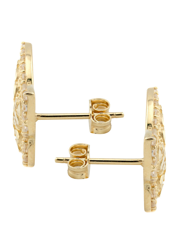 10K Gold Butterfly Nugget Earrings | Appx 0.6 Inches Wide | Style #125