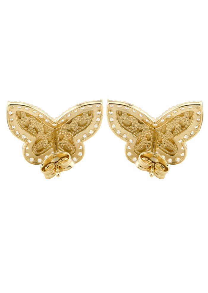 10K Gold Butterfly Nugget Earrings | Appx 0.6 Inches Wide | Style #125