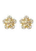 10K Gold Flower Nugget Earrings | Appx 0.3 Inches Wide | Style #97