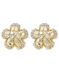 10K Gold Flower Nugget Earrings | Appx 0.5 Inches Wide | Style #89