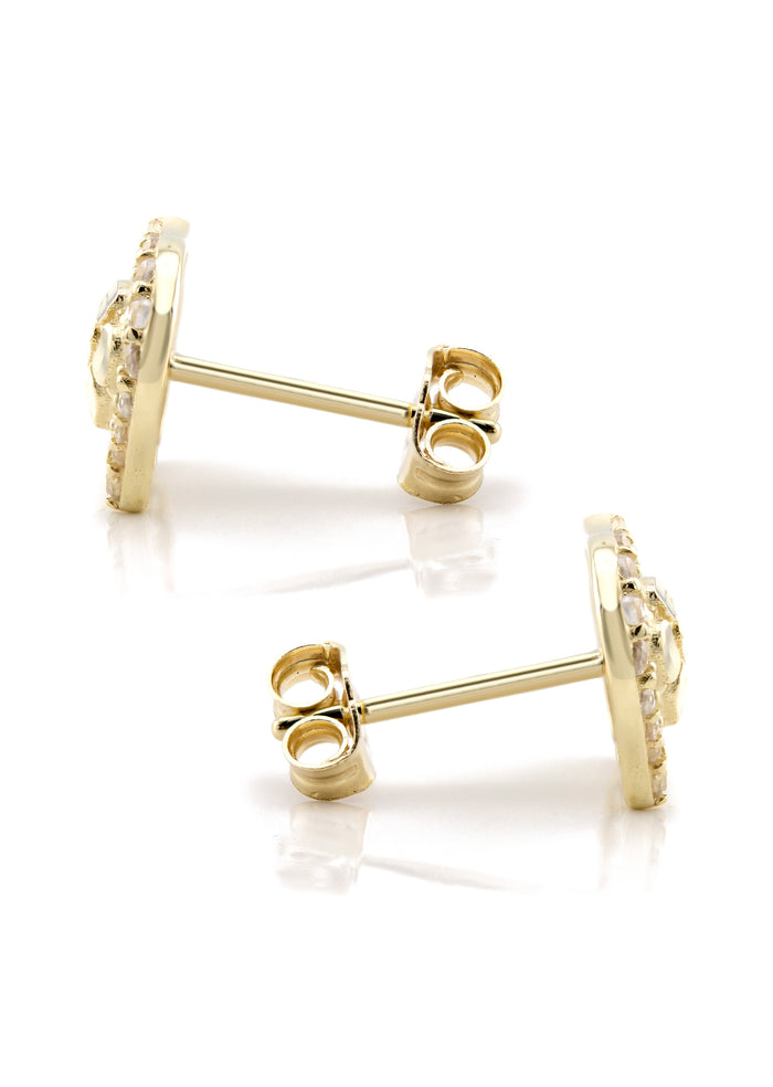 10K Gold Hamsa Nugget Earrings | Appx 0.3 Inches Wide | Style #113