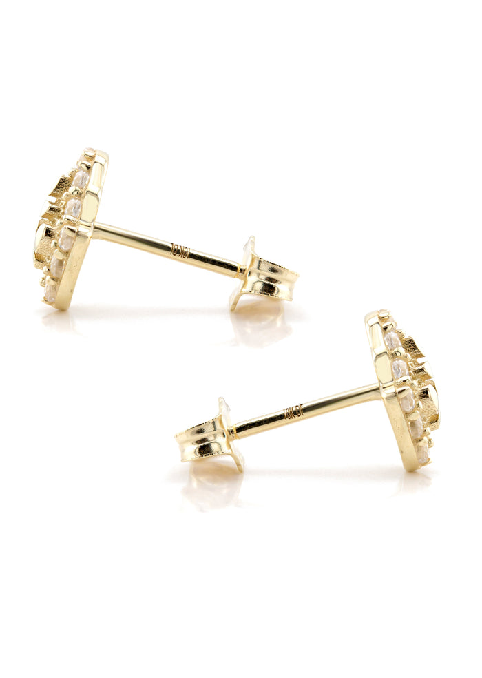 10K Gold Hamsa Nugget Earrings | Appx 0.3 Inches Wide | Style #117