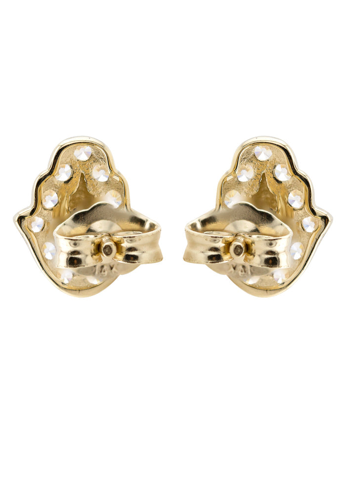 10K Gold Hamsa Nugget Earrings | Appx 0.3 Inches Wide | Style #117