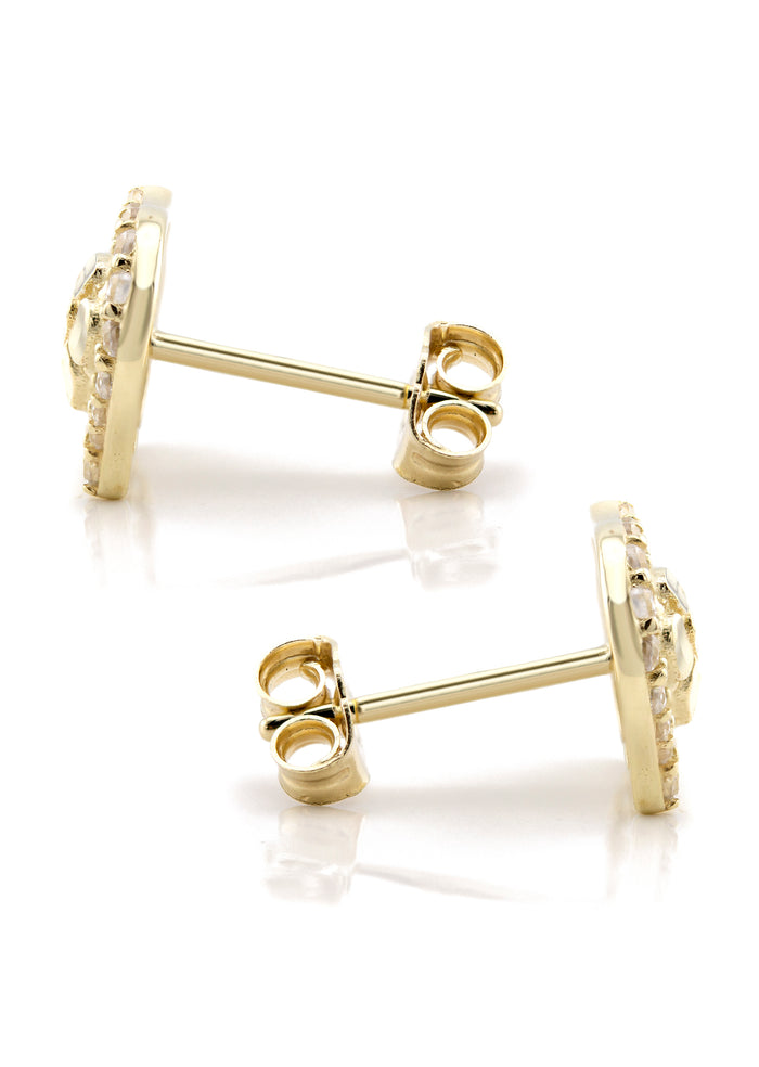 10K Gold Hamsa Nugget Earrings | Appx 0.4 Inches Wide | Style #109
