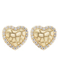 10K Gold Heart Nugget Earrings | Appx 0.4 Inches Wide | Style #73