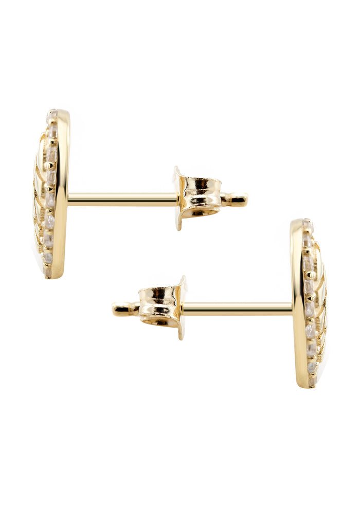 10K Gold Heart Nugget Earrings | Appx 0.4 Inches Wide | Style #73