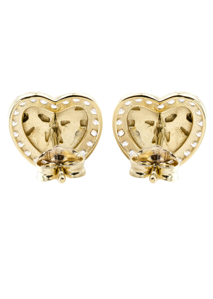 10K Gold Heart Nugget Earrings | Appx 0.4 Inches Wide | Style #73