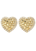 10K Gold Heart Nugget Earrings | Appx 0.5 Inches Wide | Style #69