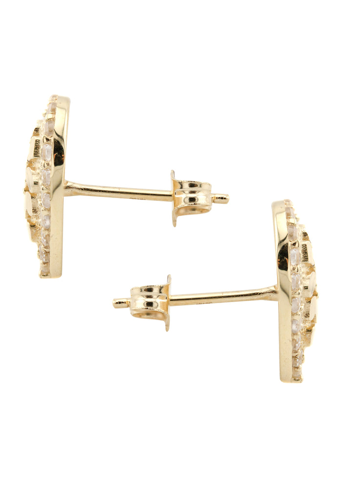 10K Gold Heart Nugget Earrings | Appx 0.5 Inches Wide | Style #69