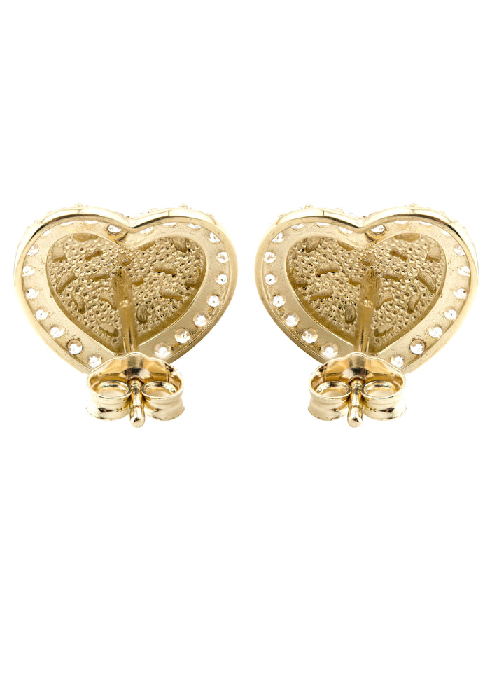 10K Gold Heart Nugget Earrings | Appx 0.5 Inches Wide | Style #69