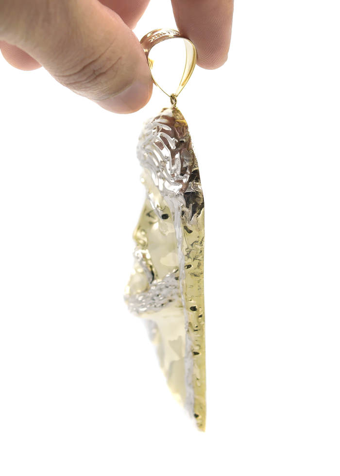 10K Gold Jesus Head Pendant  |  Customizable Size