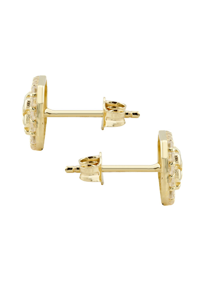 10K Gold Nugget Earrings | Appx 0.3 Inches Wide | Style #25