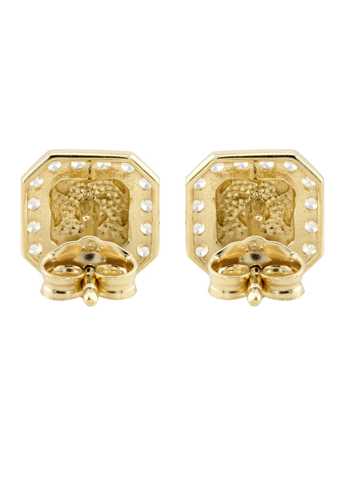 10K Gold Nugget Earrings | Appx 0.3 Inches Wide | Style #25