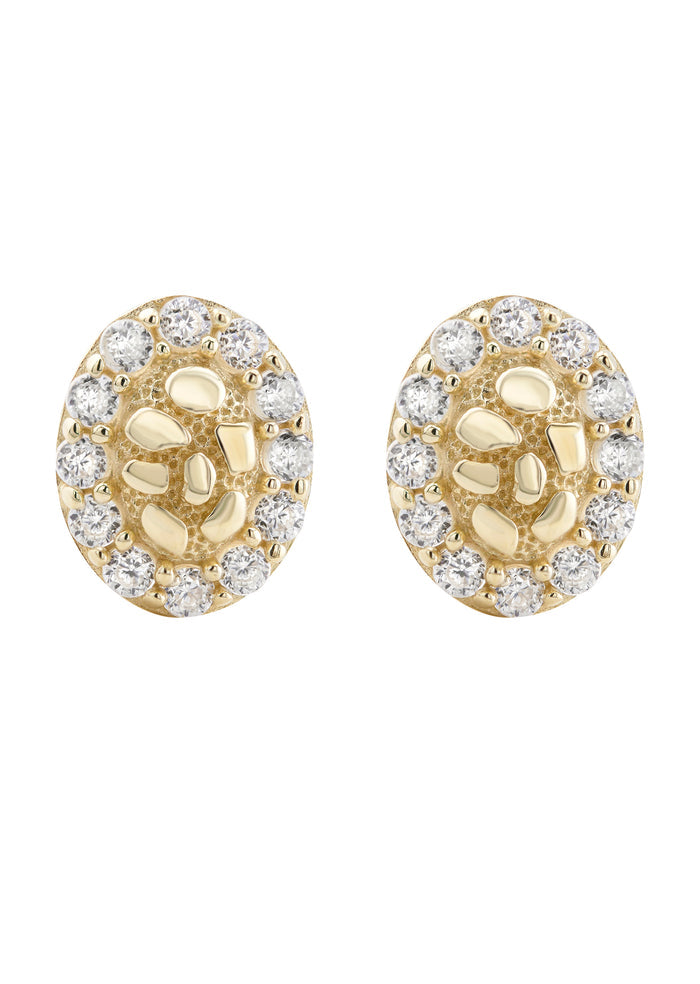 10K Gold Nugget Earrings | Appx 0.3 Inches Wide | Style #33