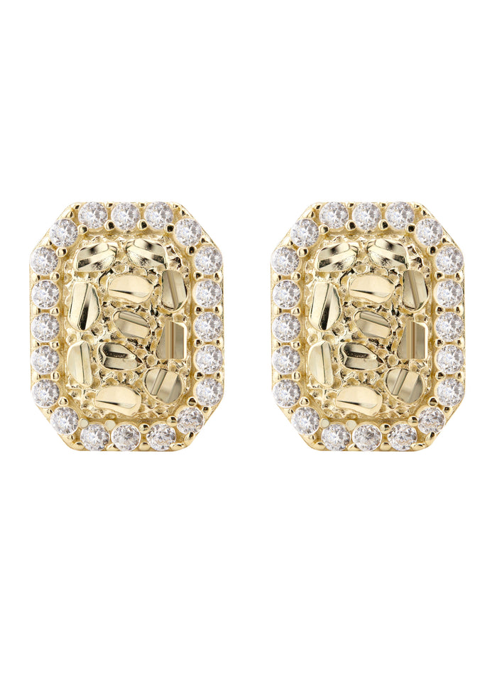 10K Gold Nugget Earrings | Appx 0.3 Inches Wide | Style #61