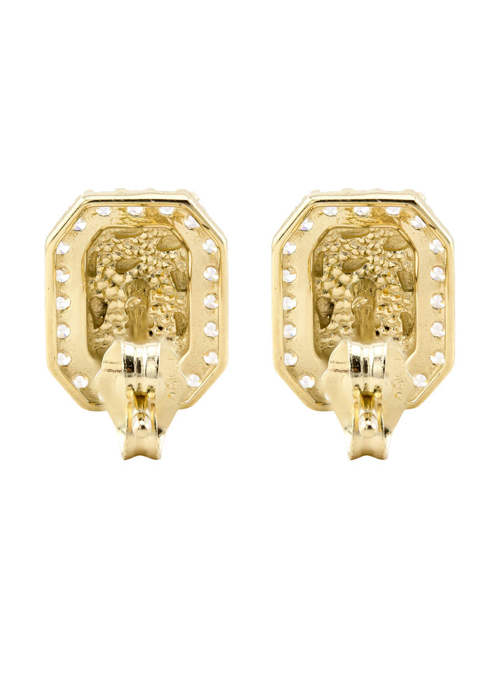 10K Gold Nugget Earrings | Appx 0.3 Inches Wide | Style #61