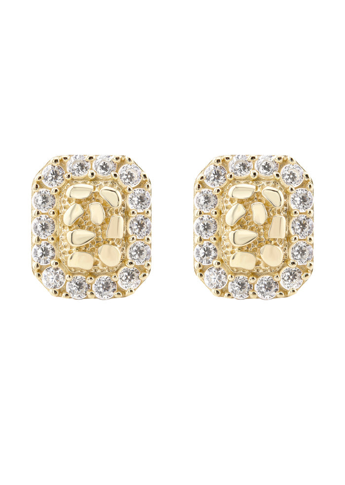 10K Gold Nugget Earrings | Appx 0.3 Inches Wide | Style #65