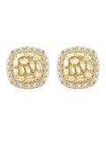 10K Gold Nugget Earrings | Appx 0.4 Inches Wide | Style #17