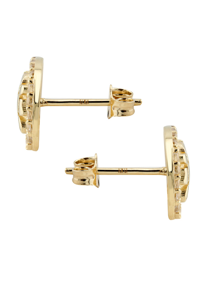 10K Gold Nugget Earrings | Appx 0.4 Inches Wide | Style #17