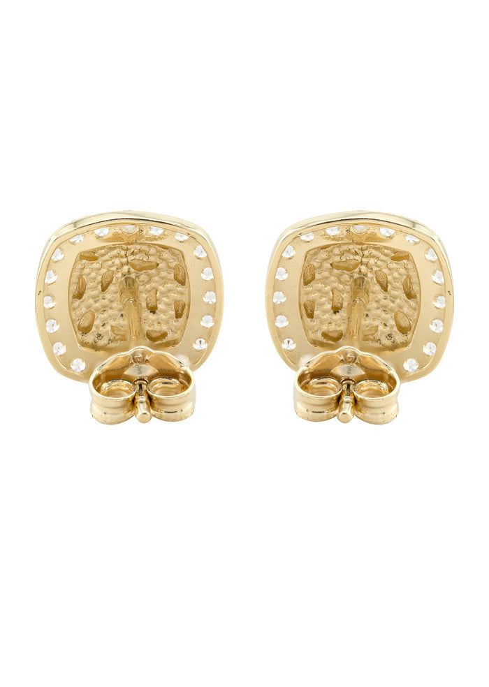 10K Gold Nugget Earrings | Appx 0.4 Inches Wide | Style #17