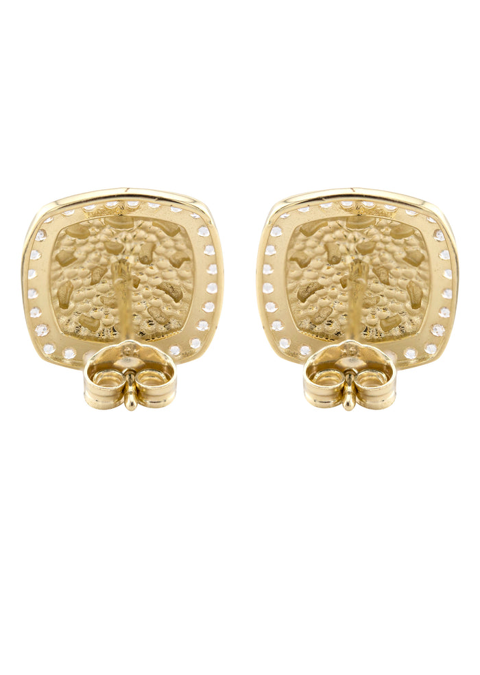 10K Gold Nugget Earrings | Appx 0.5 Inches Wide | Style #13