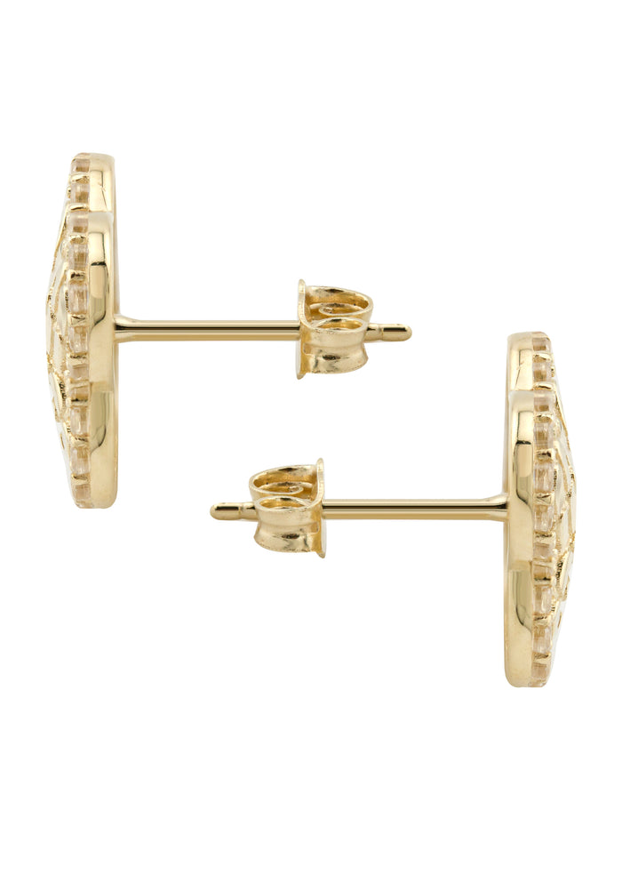 10K Gold Nugget Earrings | Appx 0.5 Inches Wide | Style #37