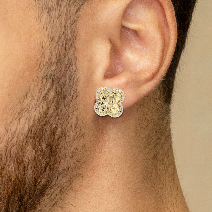 10K Gold Nugget Earrings | Appx 0.5 Inches Wide | Style #37