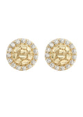 10K Gold Round Nugget Earrings | Appx 0.3 Inches Wide | Style #9