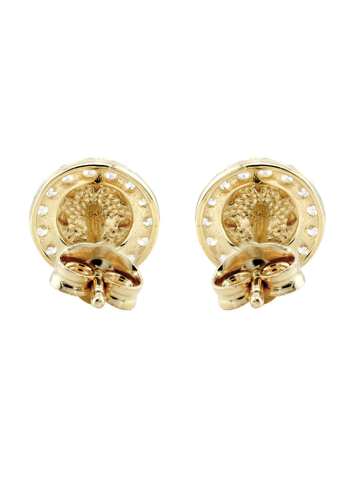10K Gold Round Nugget Earrings | Appx 0.3 Inches Wide | Style #9