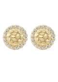 10K Gold Round Nugget Earrings | Appx 0.4 Inches Wide | Style #5