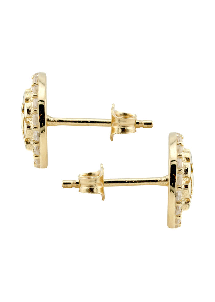 10K Gold Round Nugget Earrings | Appx 0.4 Inches Wide | Style #5