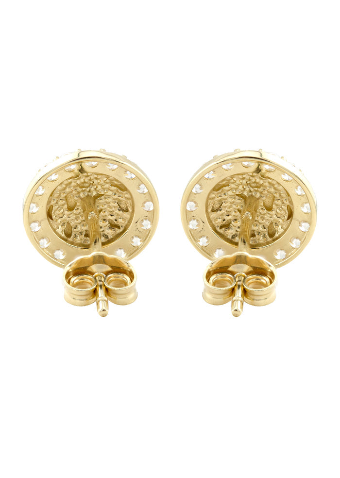 10K Gold Round Nugget Earrings | Appx 0.4 Inches Wide | Style #5