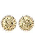 10K Gold Round Nugget Earrings | Appx 0.5 Inches Wide | Style #1