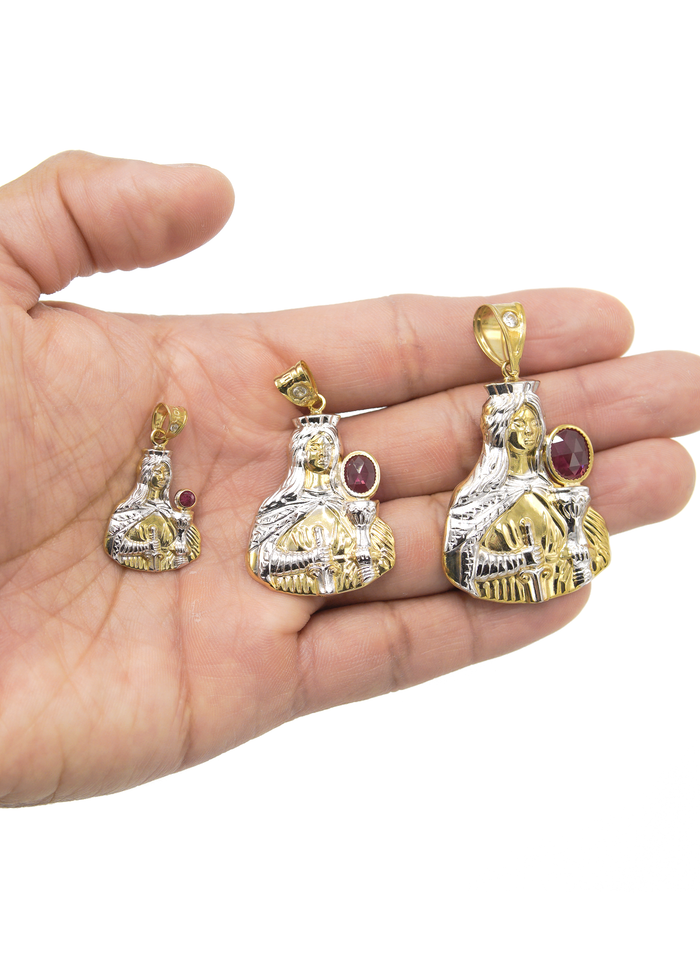 10K Gold Saint Barbara Pendant | Customizable Size