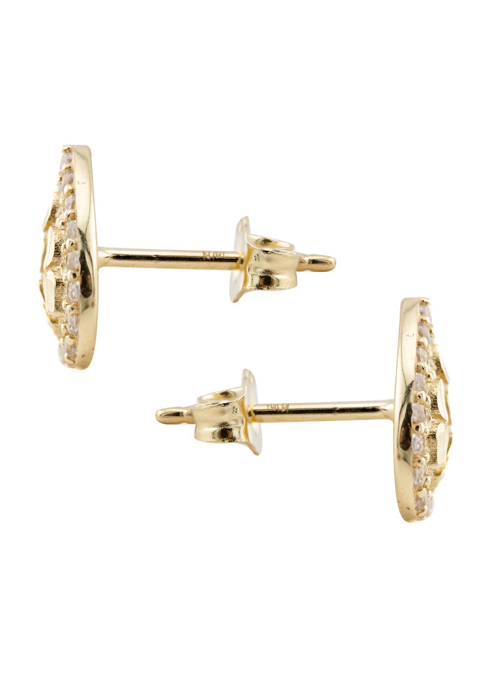 10K Gold Tear Drop Nugget Earrings | Appx 0.3 Inches Wide | Style #53
