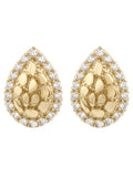 10K Gold Tear Drop Nugget Earrings | Appx 0.4 Inches Wide | Style #49