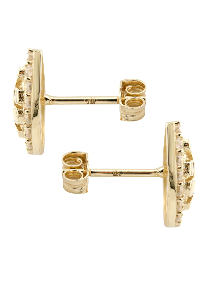 10K Gold Tear Drop Nugget Earrings | Appx 0.4 Inches Wide | Style #49