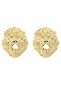 Lion Head 10K Yellow Gold Earrings | Appx 1/4 Inches Wide Gold Earrings For Men FROST NYC