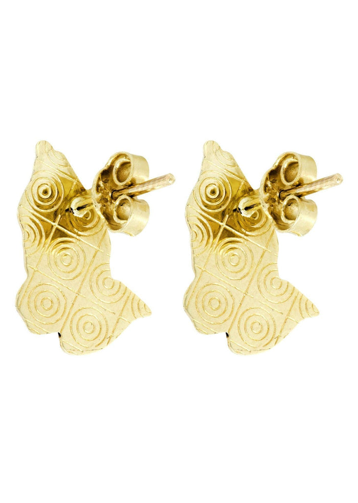 Praying Hands 10K Yellow Gold Earrings | Appx 5/8 Inches Wide Gold Earrings For Men FROST NYC