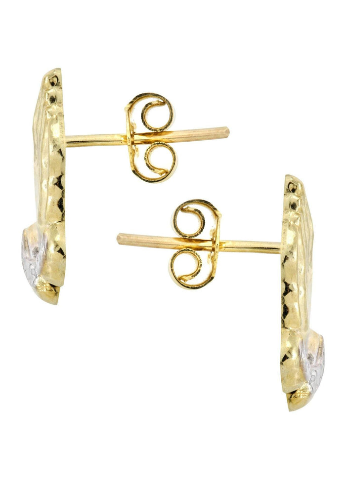 Praying Hands 10K Yellow Gold Earrings | Appx 5/8 Inches Wide Gold Earrings For Men FROST NYC