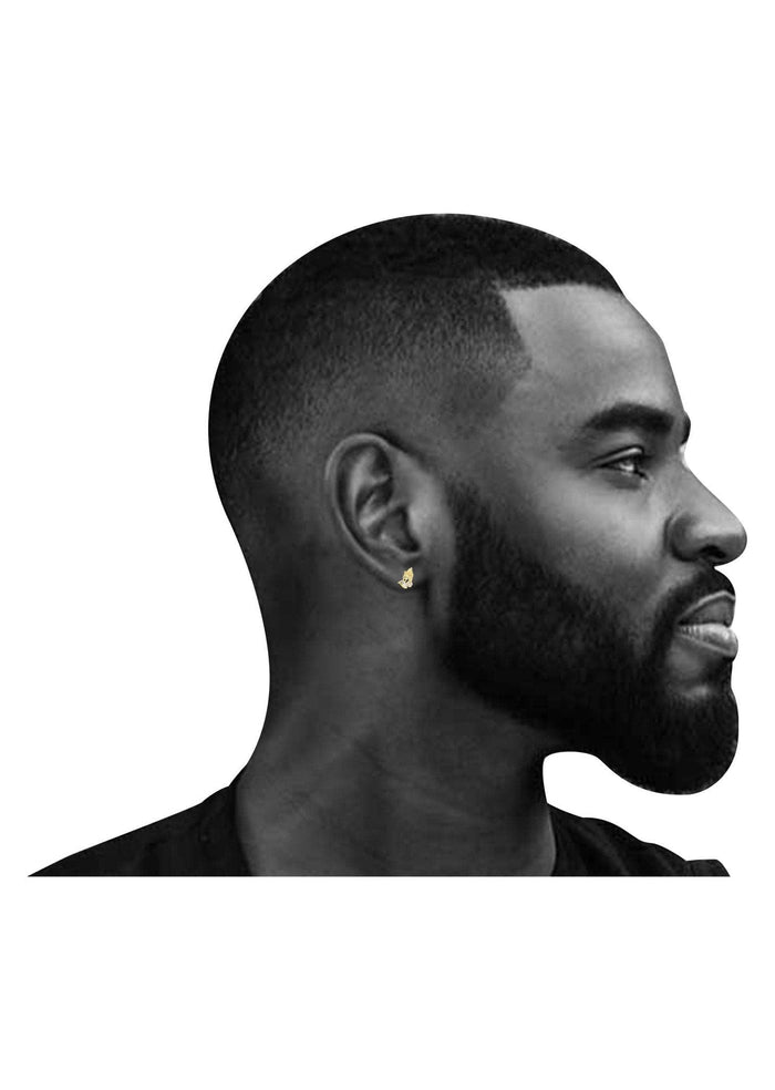 Praying Hands 10K Yellow Gold Earrings | Appx 5/8 Inches Wide Gold Earrings For Men FROST NYC