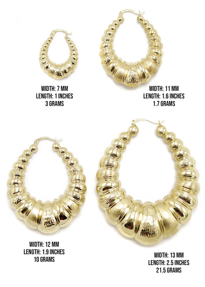 10K Womens Gold Hoop Earrings | Customizable Size
