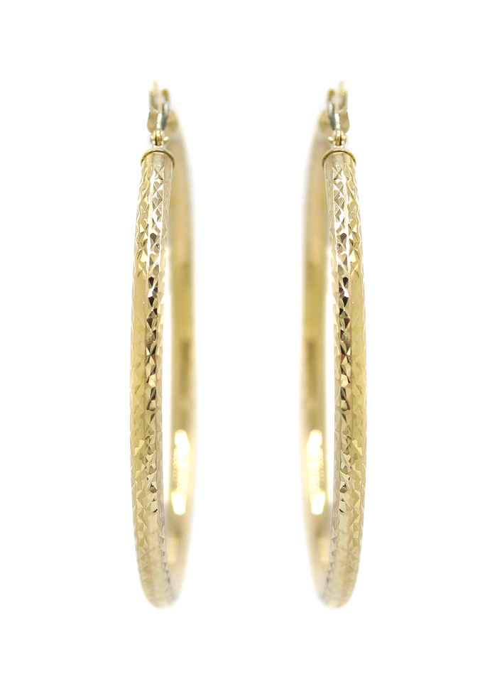 10K Womens Gold Hoop Earrings | Customizable Size