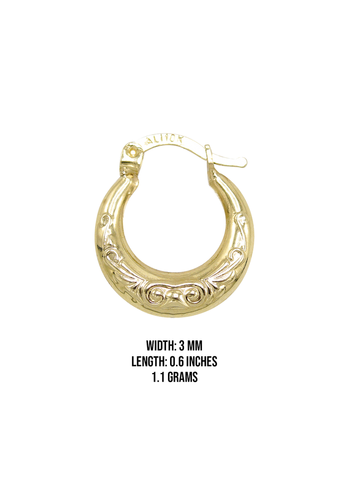 10K Womens Gold Hoop Earrings