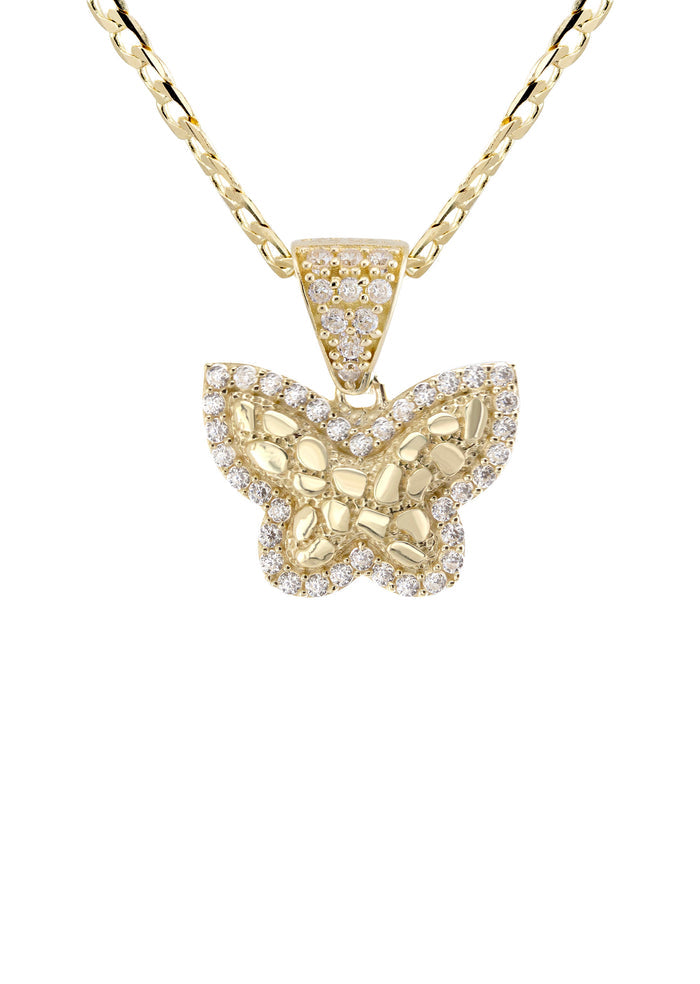 10K Yellow Gold Butterfly Nugget Necklace | Appx. 1.5 - 5.5 Grams