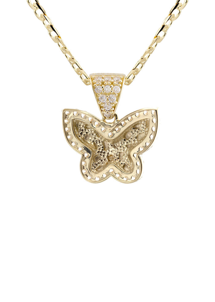 10K Yellow Gold Butterfly Nugget Necklace | Appx. 1.5 - 5.5 Grams