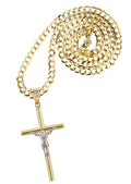 10K Yellow Gold Cross Necklace | Small 4 Grams - Large 8 Grams