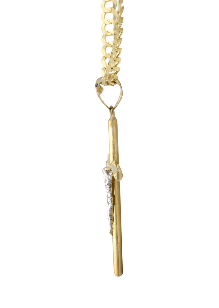 10K Yellow Gold Cross Necklace | Small 4 Grams - Large 8 Grams