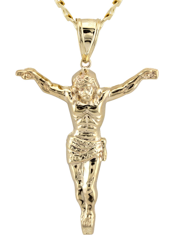 10K Yellow Gold Cross Necklace | Small 5 Grams - Large 12 Grams